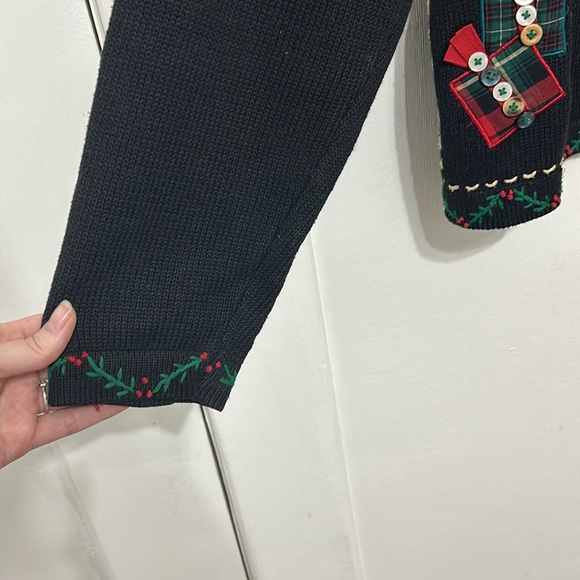 Susan Bristol Cottagecore Patchwork Christmas Sweater with Shoulder Pads 1996 - Picture 4 of 8